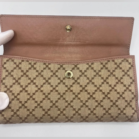 Authentic Vintage GUCCI Leather Long Wallet Brown Canvas Made in Italy NO BOX - Picture 14 of 14